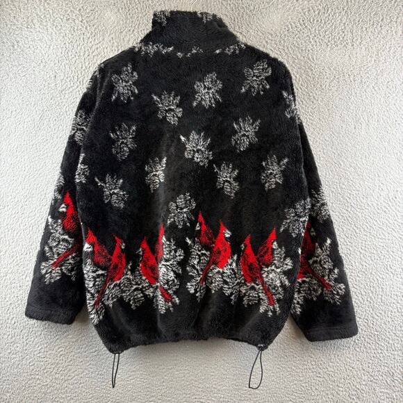 Vintage Cardinal West Coast Full Zip Fleece Sweater Jacket Bird Pine M - Picture 2 of 10